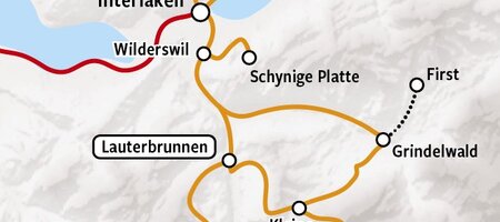 VIP Berner Oberland | Treinrondreis Zwitserland - Kaart