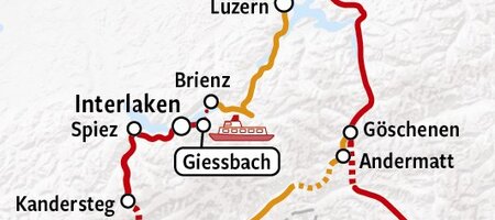 Zwitserland Exclusief | Treinrondreis Zwitserland kaart