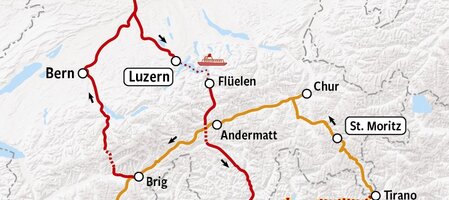Rail Adventure | Treinrondreis Zwitserland kaart