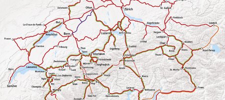 Rail Map Switzerland