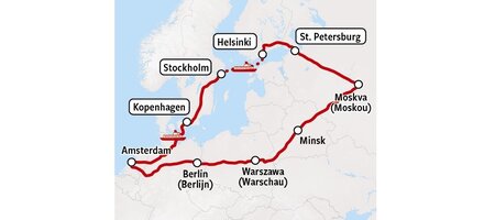 Helsinki - St Petersburg per trein | Map