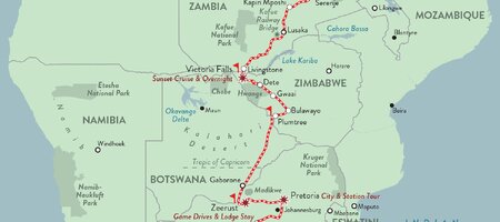 Rovos Rail: Dar es Salaam and Cape Town - Map