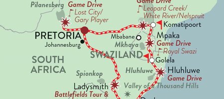 Rovos Rail: Golf Safari Pretoria - Map
