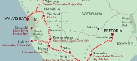Rovos Rail | Namibia Safari | Kaart