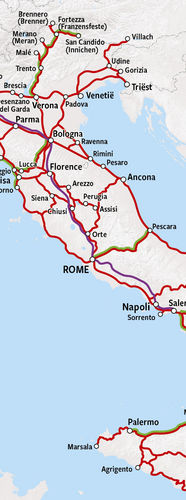 Printable Italy Train Map Rail Map ITaly2 JPG Map Of Italian Rail 