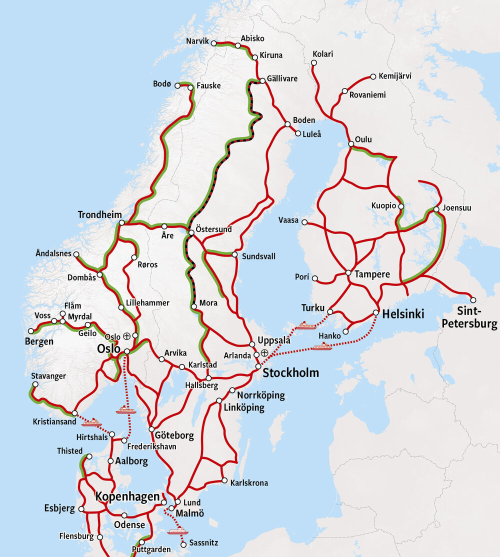 Map - Scandinavia / Norway / Sweden / Denmark / Finland