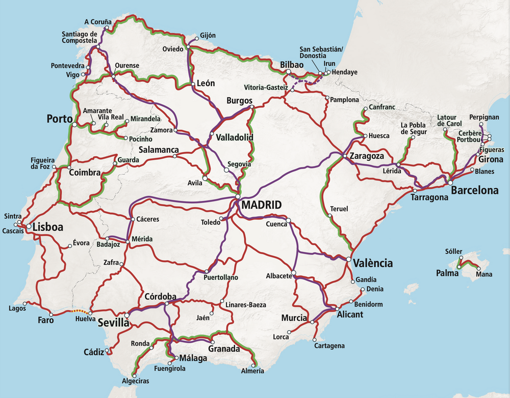 Rail Map Spain