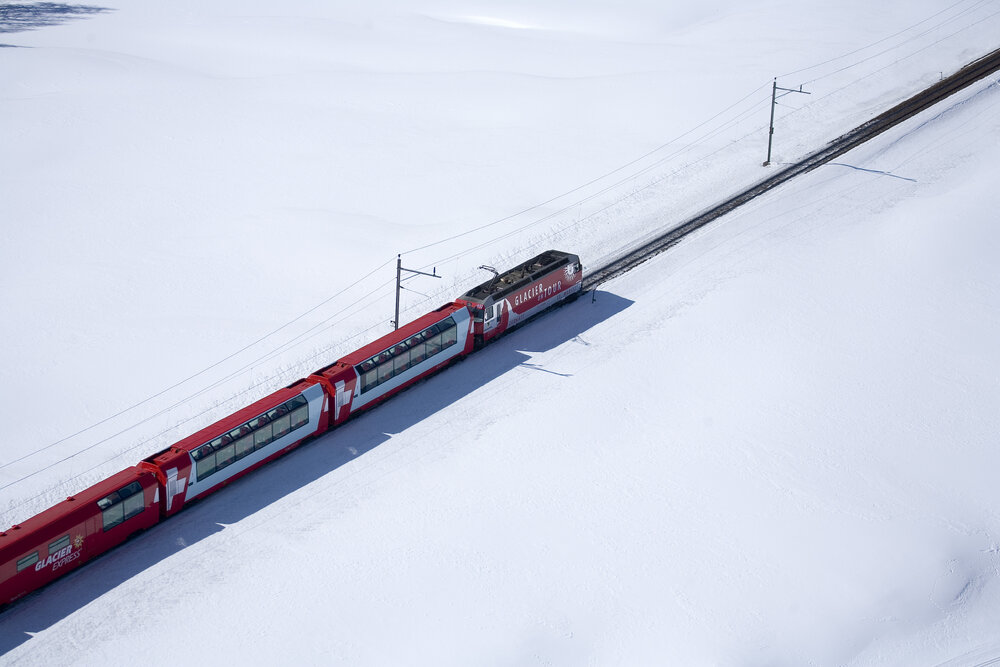 Glacier Express in de winter 