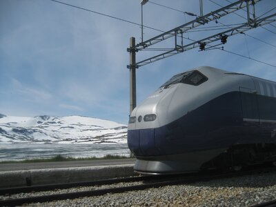 Norway by train - High speed train at Finse