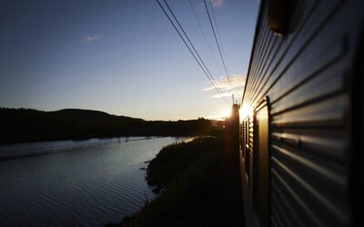 Sweden by train - Evening view window