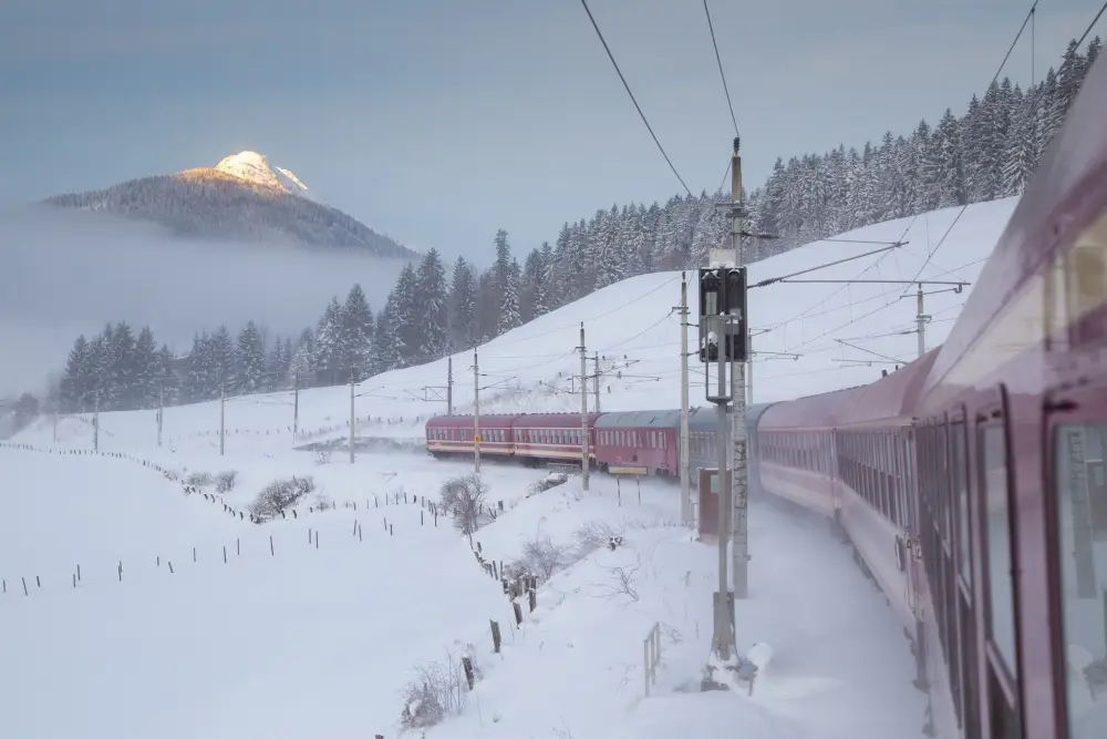 Trein winter Oostenrijk
