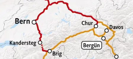 Graubunden en Glacier Express | Treinrondreis Zwitserland - kaart