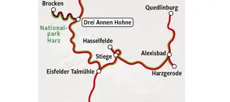 Stoomtreinen in de Harz | Kaart