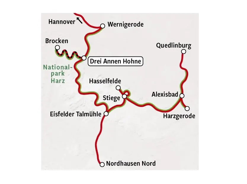 Stoomtreinen in de Harz | Kaart