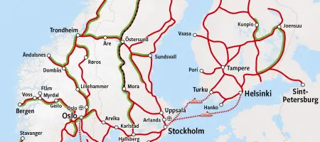 Map - Scandinavia / Norway / Sweden / Denmark / Finland