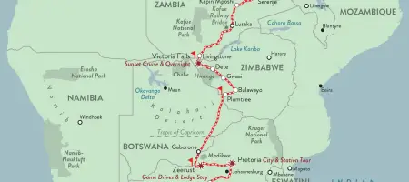 Rovos Rail: Dar es Salaam and Cape Town - Map