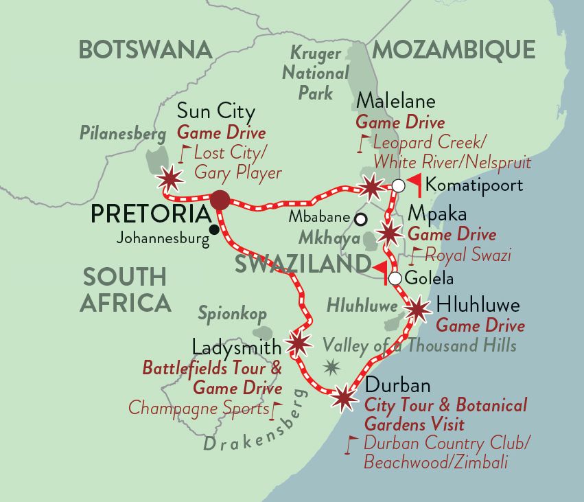 Rovos Rail: Golf Safari Pretoria - Map