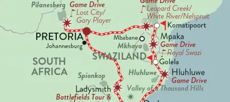 Rovos Rail: Golf Safari Pretoria - Map