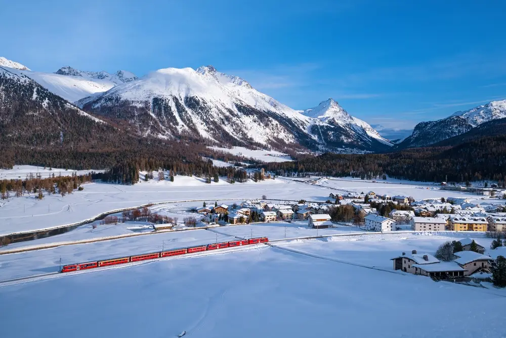 Pontresina Trein Winter