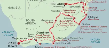 Rovos Rail | African Collage | Kaart