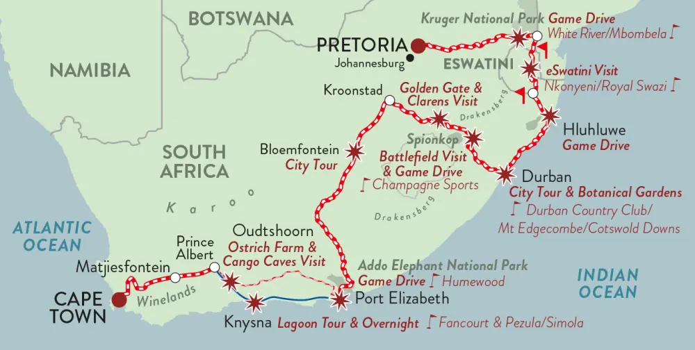 Rovos Rail | African Collage | Kaart