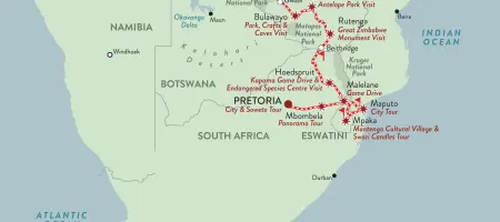 Rovos Rail | Southern Cross | Kaart