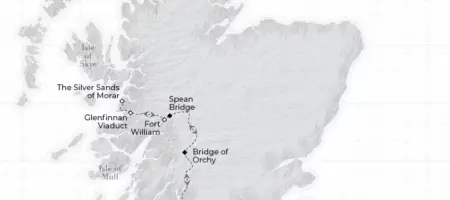 Belmond Royal Scotsman | Western Scenic Wonders | Kaart