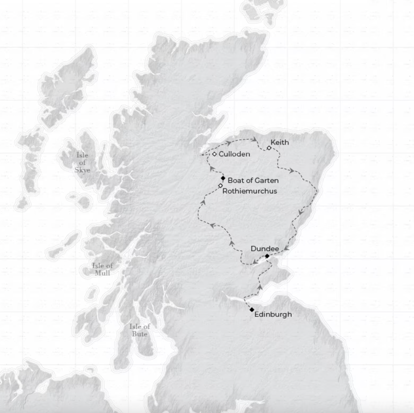 Belmond Royal Scotsman | Taste of the Highlands | Kaart