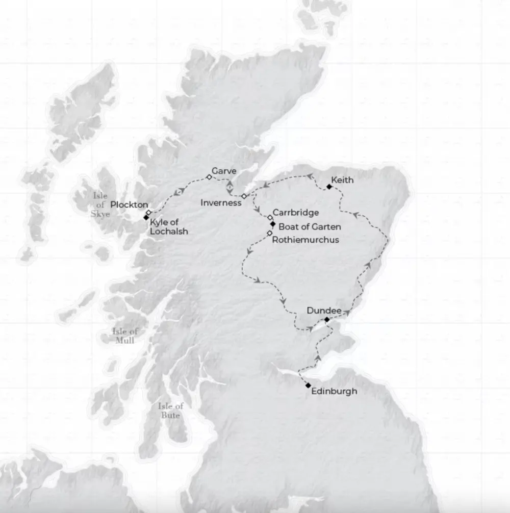 Belmond Royal Scotsman | Classic Splendour | Map