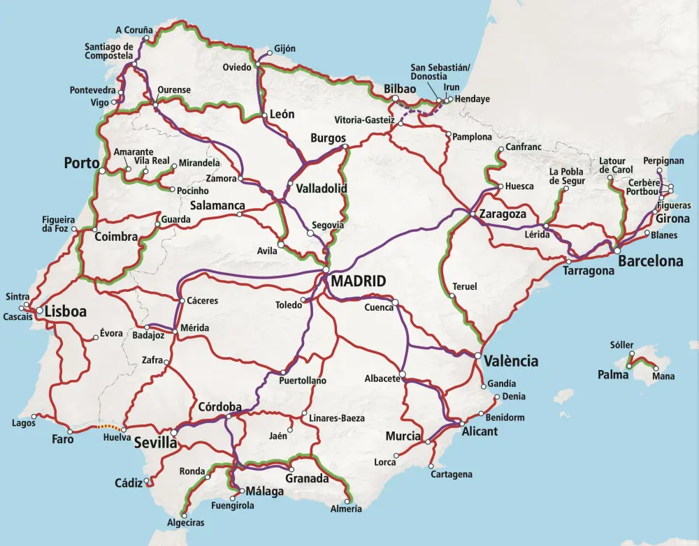 Rail Map Spain | All Cheap Train Tickets in Europe