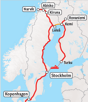 Map Trein IJs Reis Lapland