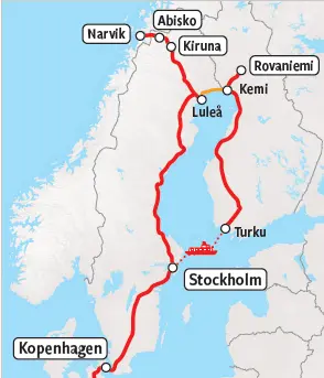 Map Trein IJs Reis Lapland