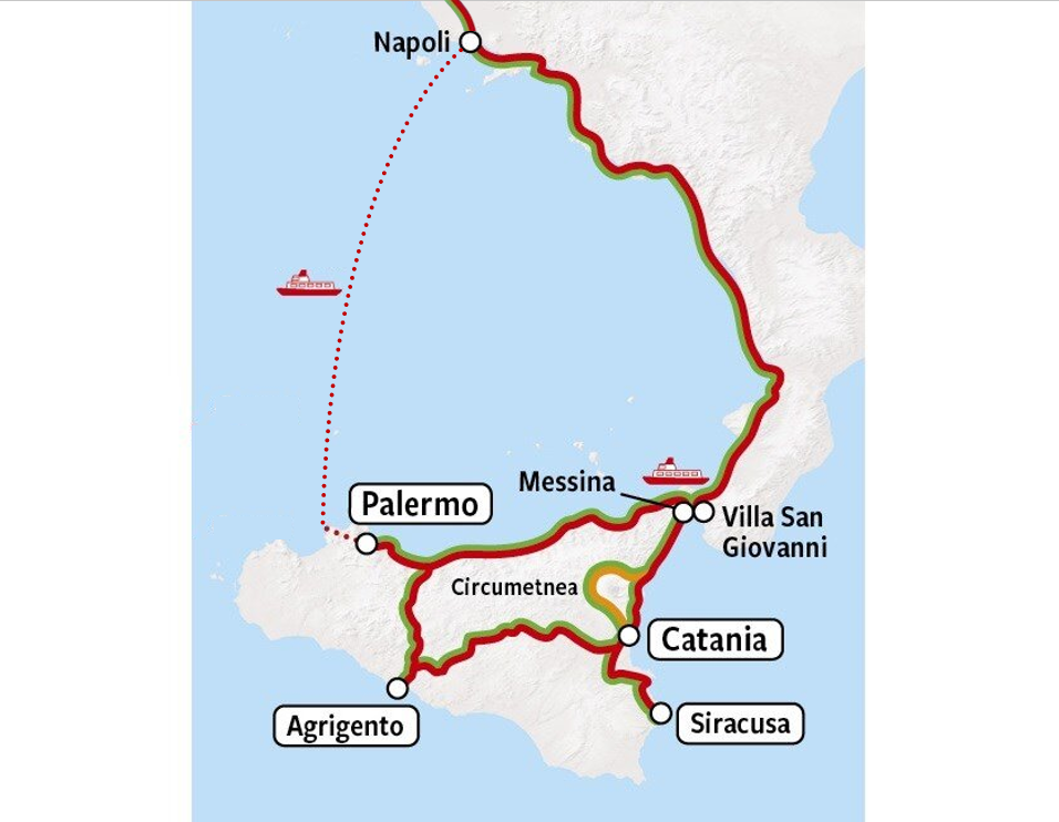 Sicly rail Tour map