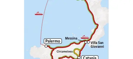 Sicly rail Tour map