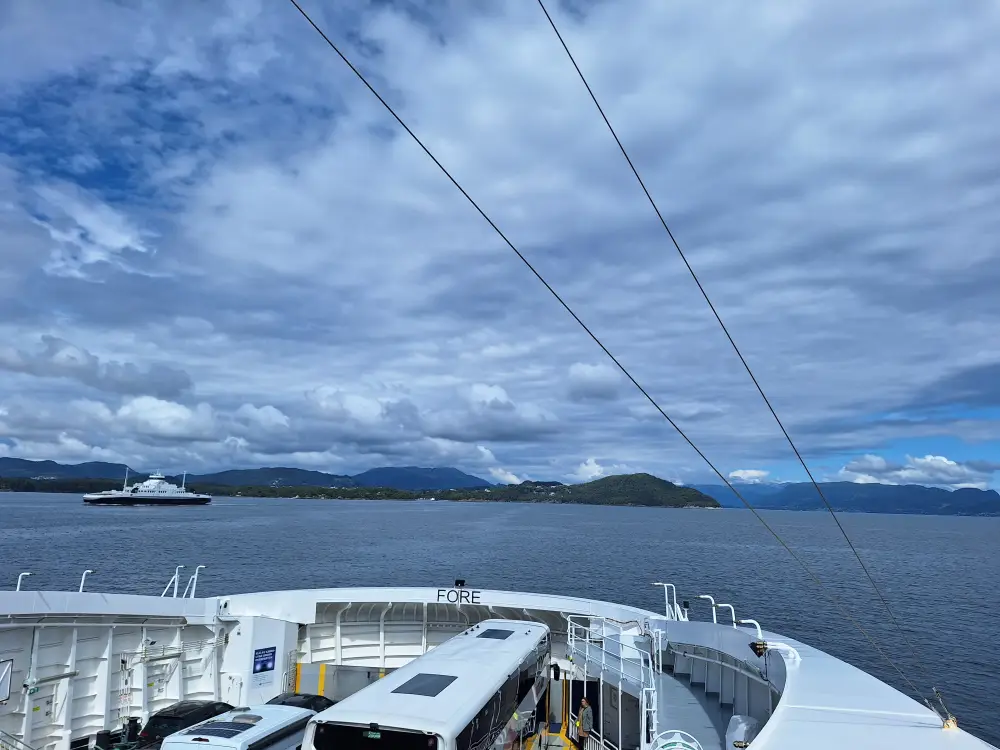Bergensbanen and Flam railway - Kystbus on boat