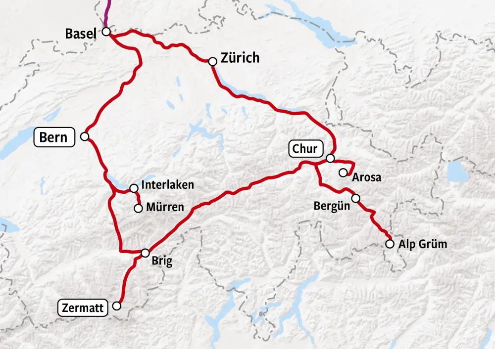 Kaartje Winter Groepsreis Zwitserland 1e klas