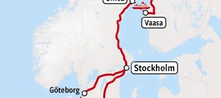 Kaartje groepsreis trein-ijs-reis lapland