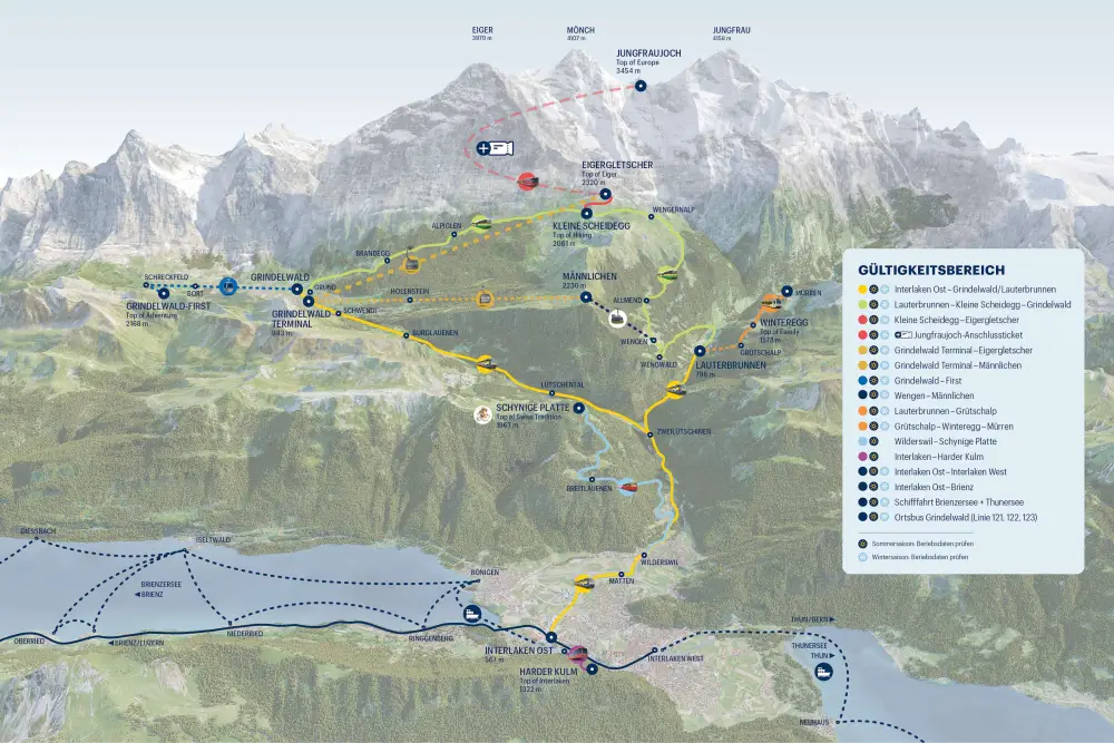 Train to Jungfraujoch (3454m) | Extended Rail Map 