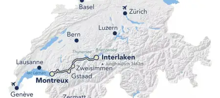 Spoorkaart Golden Pass Line