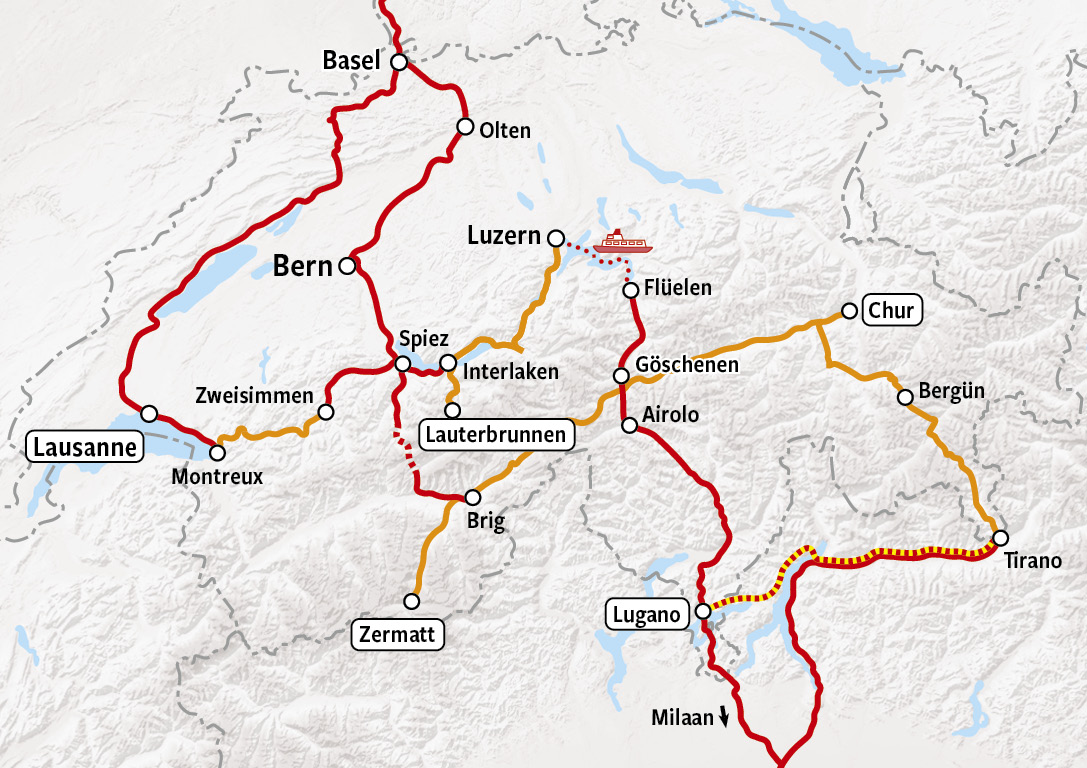 Zwitserse Winter Panorama's map v2026 