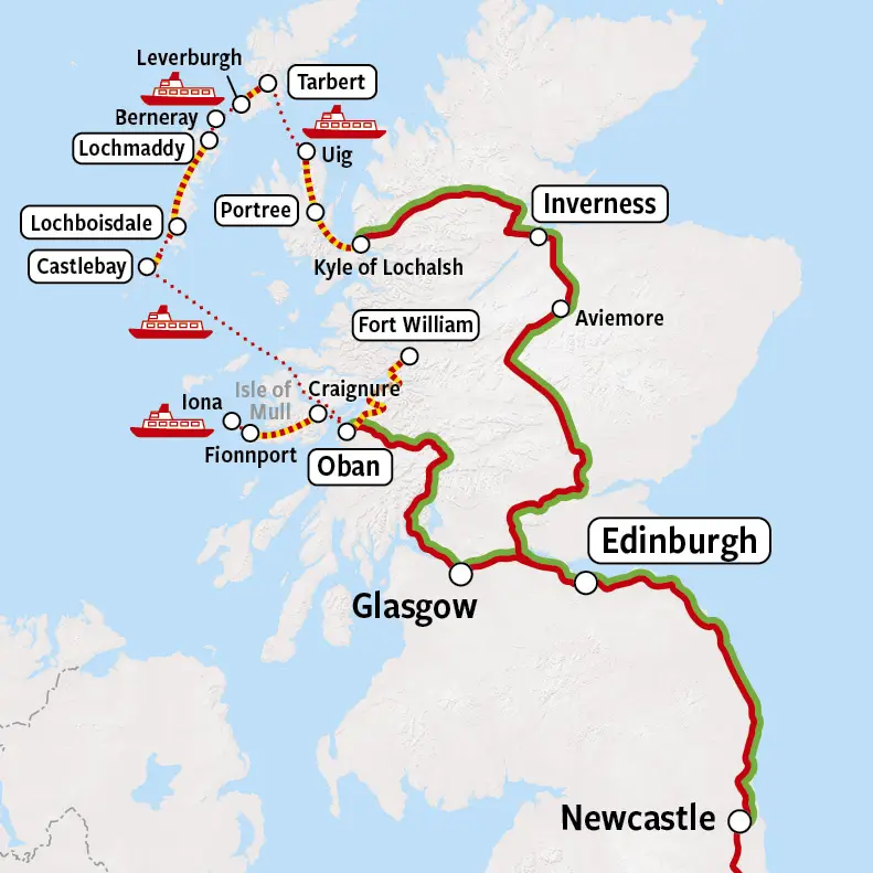 Schotland Buiten Hebriden map / kaart 