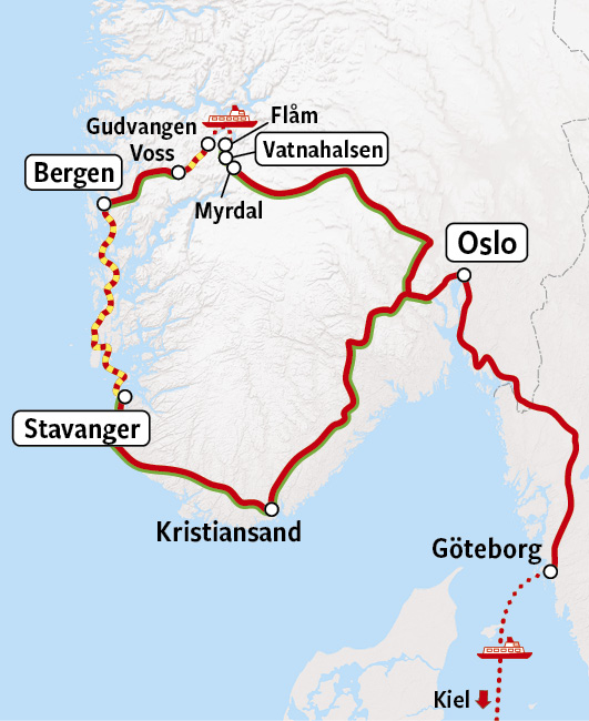 Sorlandsbanen en Bergensbanen map v2026 