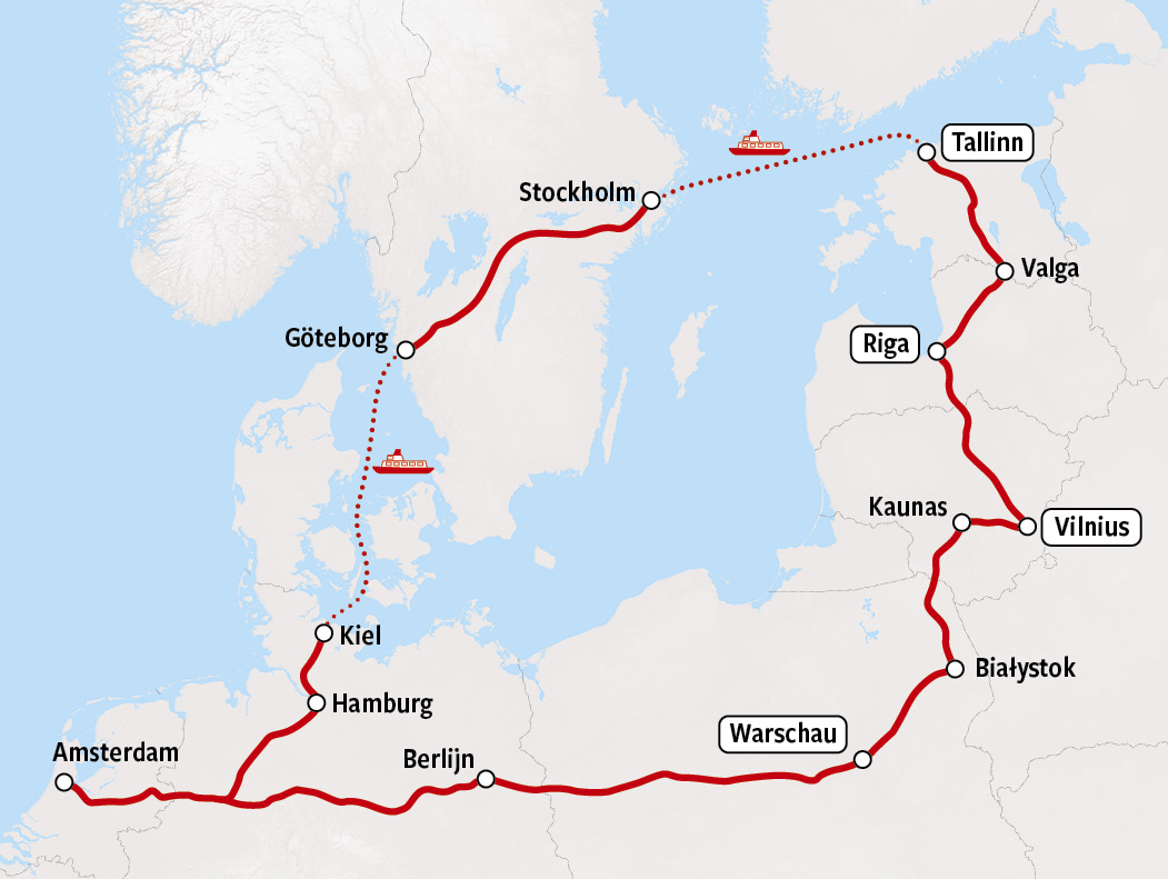 Groepsreis Baltica kaart