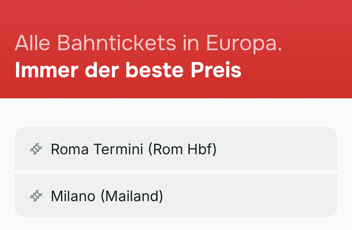 Bahnreiseladen App FRONT