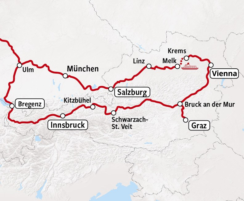 Rail Tour Austria - Rail Map EN