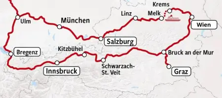Rail Tour Austria - Rail Map EN
