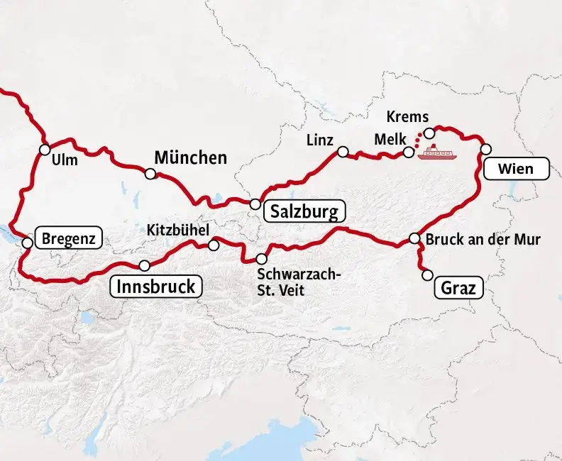 Rail Tour Austria - Rail Map EN
