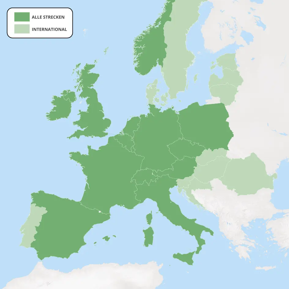 Bahnkarte - Bahnreiseladen - Alle Zugtickets in Europa