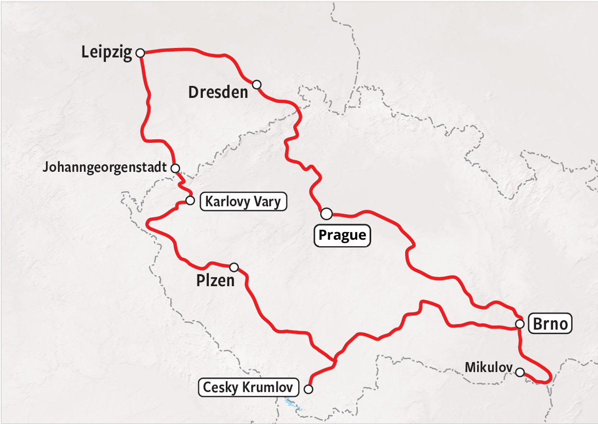 Rail Tour Czechia - Rail Map