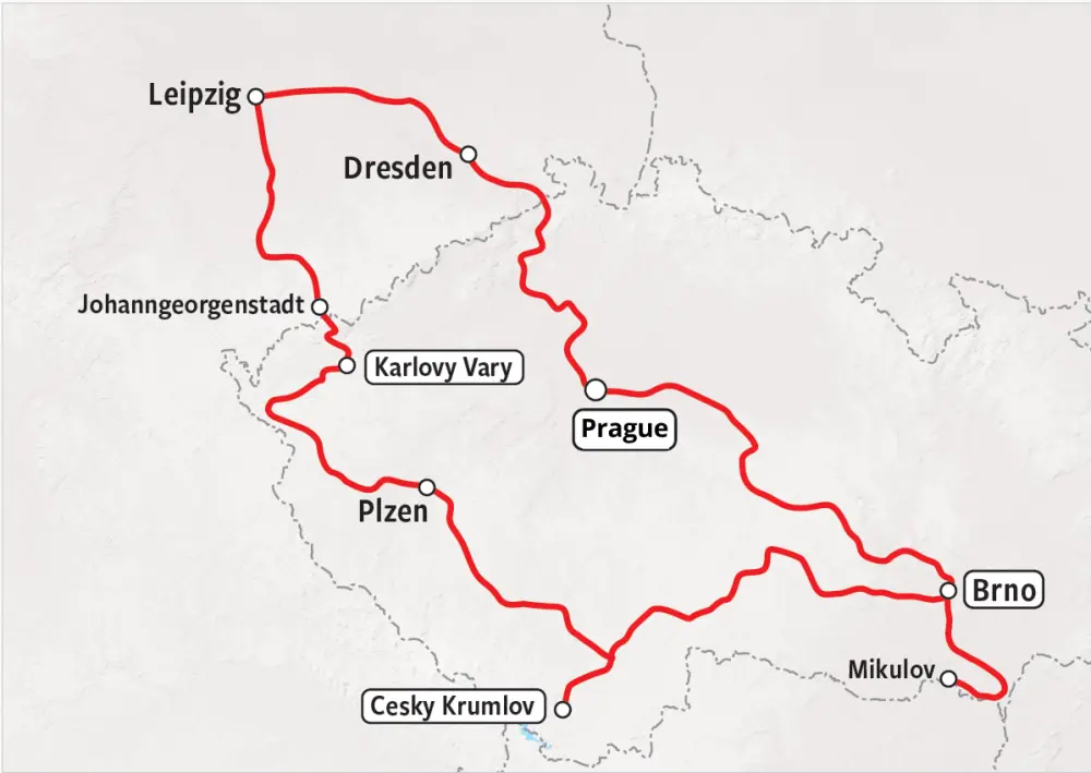 Rail Tour Czechia - Rail Map